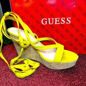 Guess wedge pointed Toe Criss-Cross Ribbon sandals